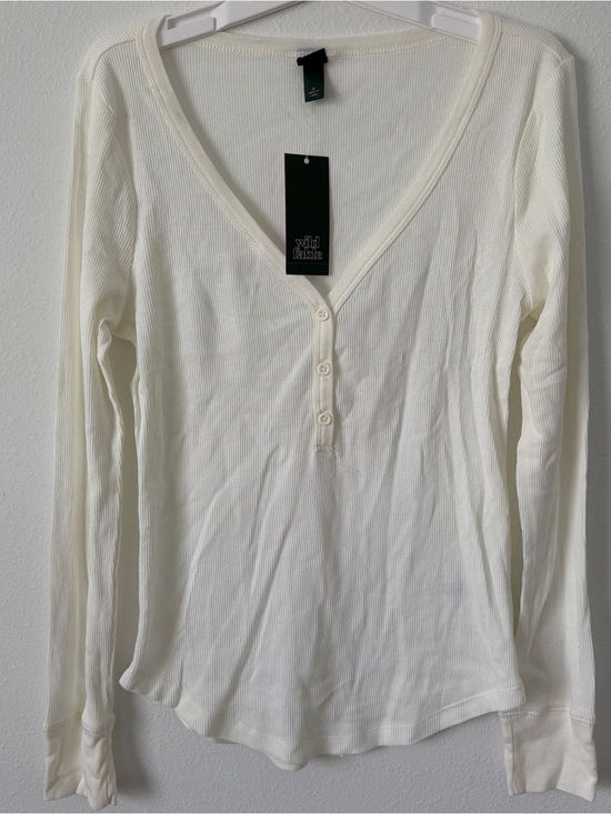wild fable Tops - Wild Fable Cream Ribbed Long Sleeve Top